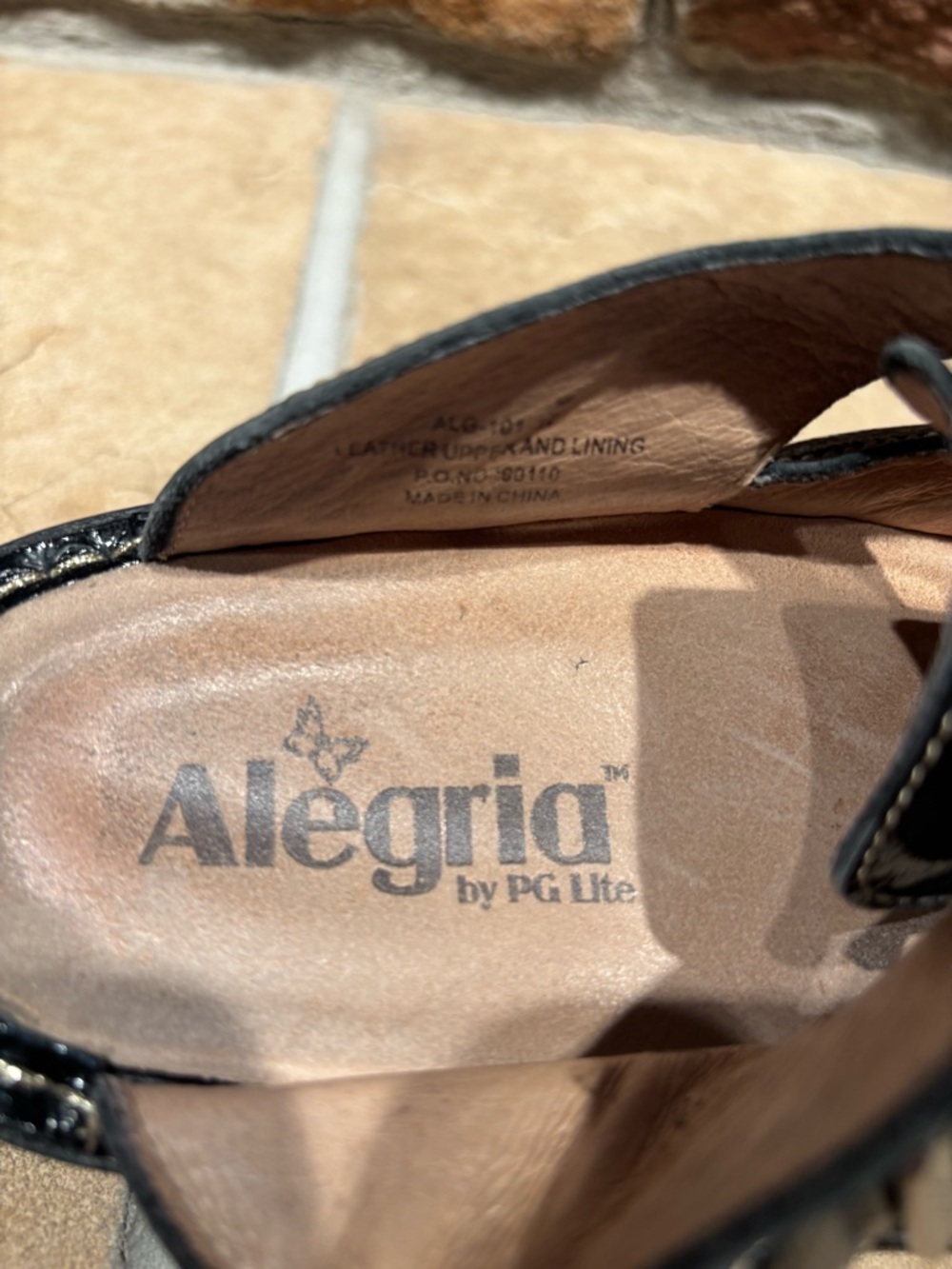 Alegria Black Patent Leather Clog Mule with Buckle - Picture 5 of 6